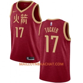 Maillot NBA Houston Rockets PJ Tucker 17 2018-19 Nike City Edition Rouge Swingman - Homme